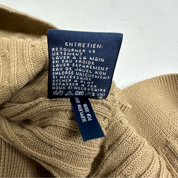 Ralph Lauren sport Tan Cable Knit Cardigan Sweater size L NWOT - Picture 7 of 9